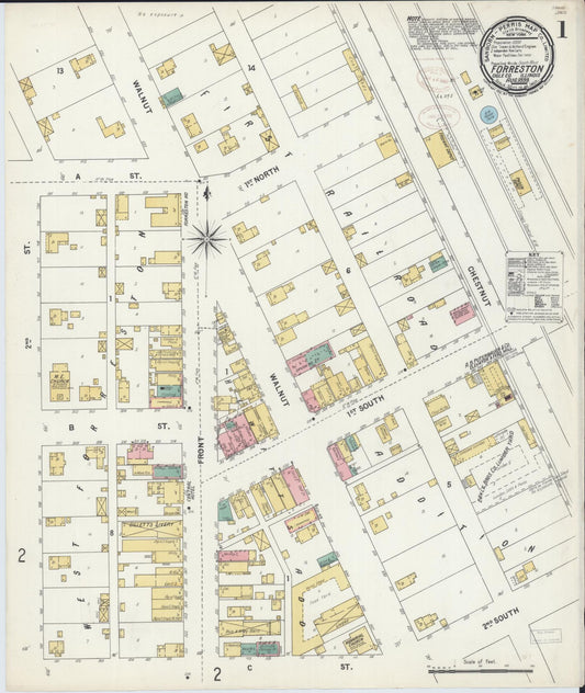 Sanborn Fire Insurance Map from Forreston, Ogle County, Illinois (1899), Sheet #0001 - Historic Sanborn Fire Insurance Map Print, vintage old map wall art, antique decor, genealogy gift, Illinois Illinois map