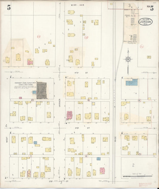 Sanborn Fire Insurance Map from Jordan, Scott County, Minnesota (1933), Sheet #0005 - Historic Sanborn Fire Insurance Map Print, vintage old map wall art, antique decor, genealogy gift, Minnesota Minnesota map