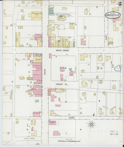 Sanborn Fire Insurance Map from Greenville, Muhlenberg County, Kentucky (1893), Sheet #0002 - Complete Map Set gallery image, historic Sanborn map, vintage wall art, Kentucky Kentucky