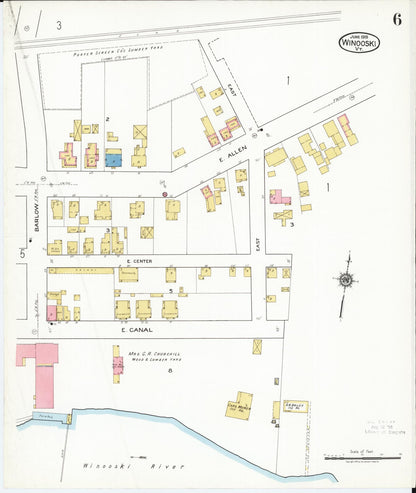 Sanborn Fire Insurance Map from Winooski, Chittenden County, Vermont (1919), Sheet #0006 - Complete Map Set gallery image, historic Sanborn map, vintage wall art, Vermont Vermont