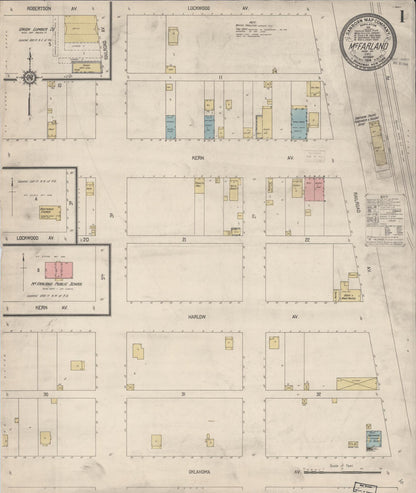 Sanborn Fire Insurance Map from Mcfarland, Kern County, California (1914), Sheet #0001 - Historic Sanborn Fire Insurance Map Print, vintage old map wall art, antique decor, genealogy gift, California California map