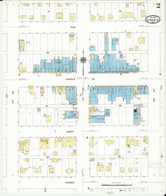 Sanborn Fire Insurance Map from Lincoln, Lincoln County, Kansas (1911), Sheet #0002 - Historic Sanborn Fire Insurance Map Print, vintage old map wall art, antique decor, genealogy gift, Kansas Kansas map