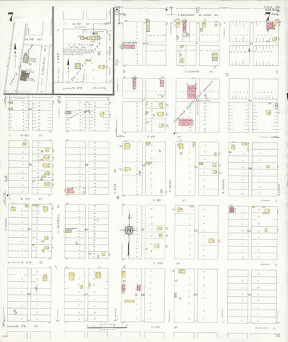 Sanborn Fire Insurance Map from Tulia, Swisher County, Texas (1936), Sheet #0007 - Complete Map Set gallery image, historic Sanborn map, vintage wall art, Texas Texas