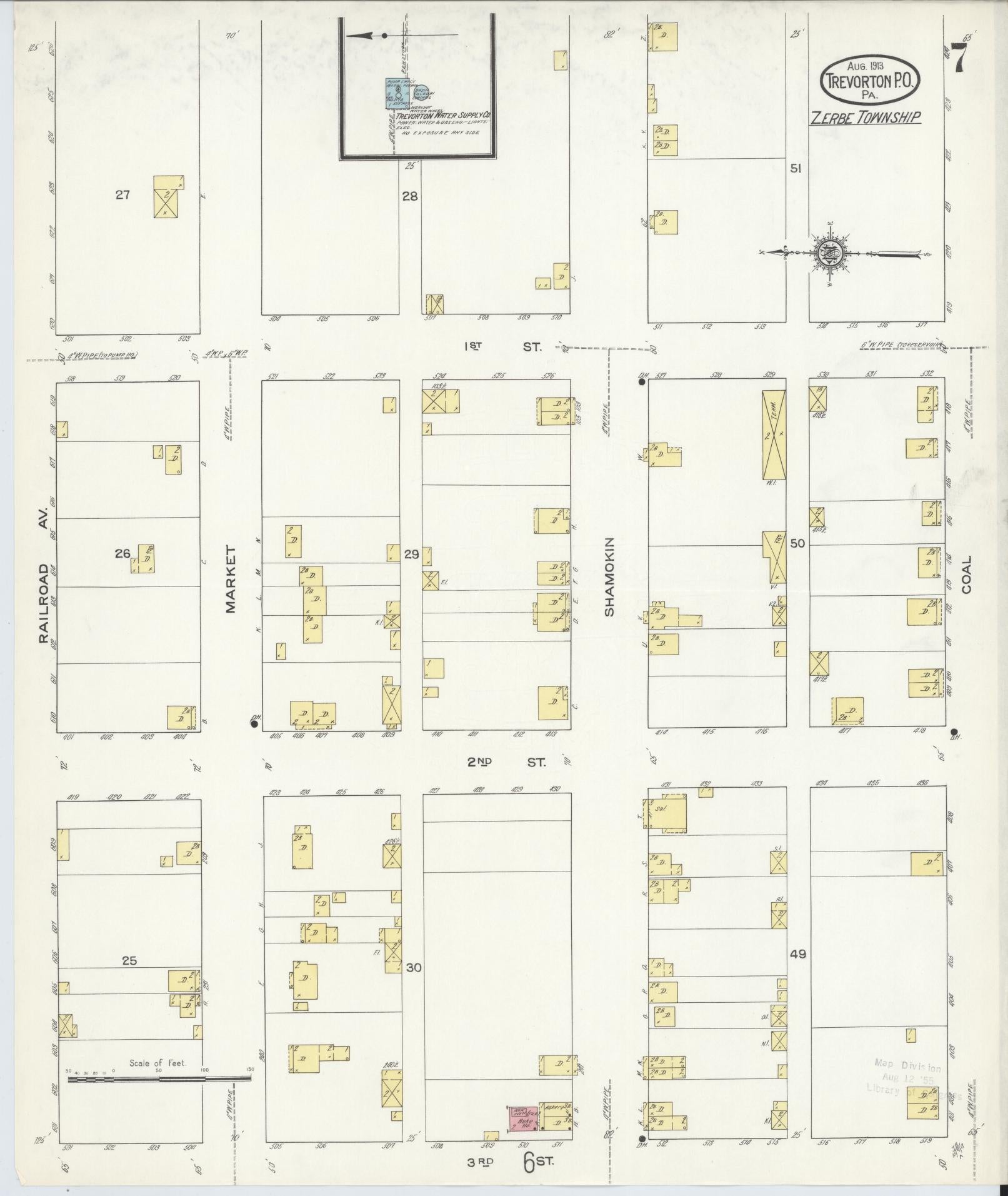 Sanborn Fire Insurance Map from Trevorton Post Office, Northumberland County, Pennsylvania (1913), Sheet #0007 - Complete Map Set gallery image, historic Sanborn map, vintage wall art, Pennsylvania Pennsylvania