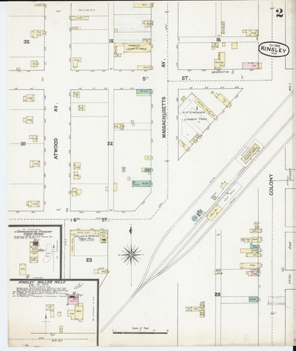 Sanborn Fire Insurance Map from Kinsley, Edwards County, Kansas (1888), Sheet #0002 - Complete Map Set gallery image, historic Sanborn map, vintage wall art, Kansas Kansas
