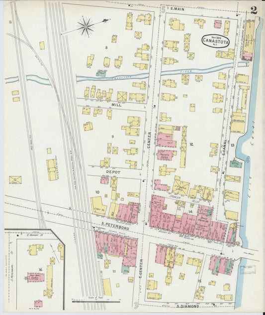 Sanborn Fire Insurance Map from Canastota, Madison County, New York (1895), Sheet #0002 - Historic Sanborn Fire Insurance Map Print, vintage old map wall art, antique decor, genealogy gift, New York New York map
