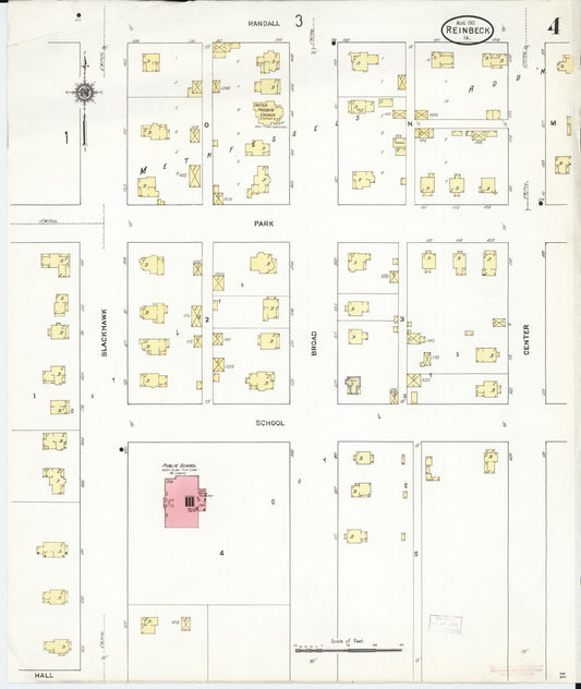 Sanborn Fire Insurance Map from Reinbeck, Grundy County, Iowa (1911), Sheet #0004 - Historic Sanborn Fire Insurance Map Print, vintage old map wall art