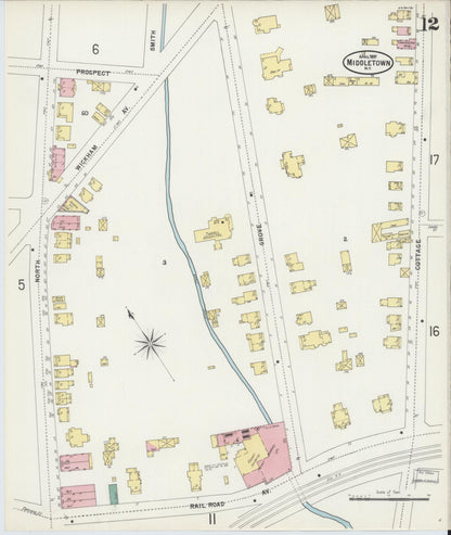 Sanborn Fire Insurance Map from Middletown, Orange County, New York (1897), Sheet #0012 - Complete Map Set gallery image, historic Sanborn map, vintage wall art, New York New York