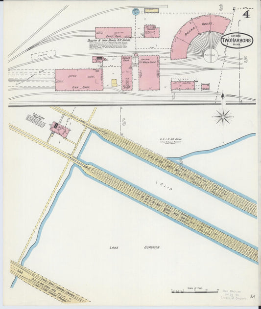 Sanborn Fire Insurance Map from Two Harbors, Lake County, Minnesota (1892), Sheet #0004 - Historic Sanborn Fire Insurance Map Print, vintage old map wall art, antique decor, genealogy gift, Minnesota Minnesota map