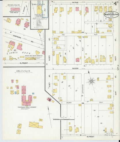 Sanborn Fire Insurance Map from New Philadelphia, Tuscarawas County, Ohio (1901), Sheet #0004 - Complete Map Set gallery image, historic Sanborn map, vintage wall art, Ohio Ohio