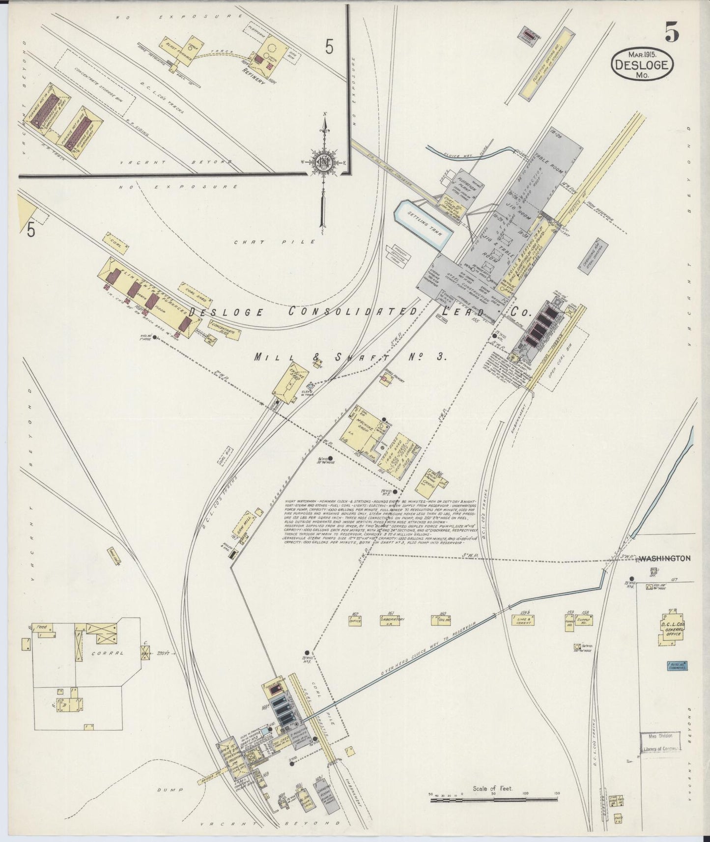 Sanborn Fire Insurance Map from Desloge, Saint Francois County, Missouri (1915), Sheet #0005 - Complete Map Set gallery image, historic Sanborn map, vintage wall art, Missouri Missouri