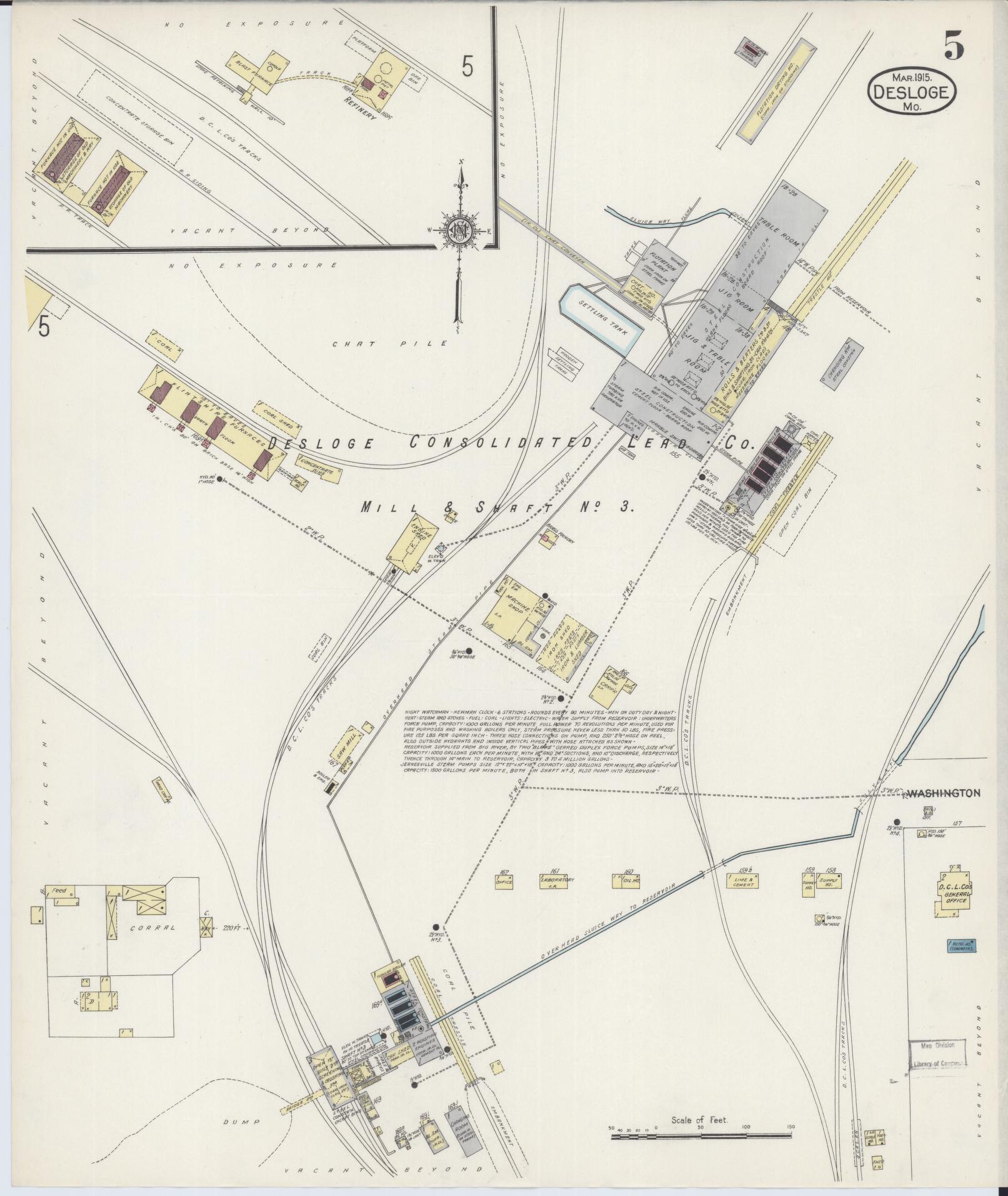 Sanborn Fire Insurance Map from Desloge, Saint Francois County, Missouri (1915), Sheet #0005 - Complete Map Set gallery image, historic Sanborn map, vintage wall art, Missouri Missouri