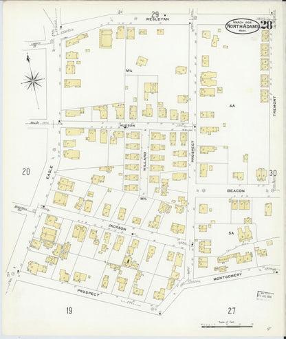 Sanborn Fire Insurance Map from North Adams, Berkshire County, Massachusetts (1908), Sheet #0028 - Complete Map Set gallery image, historic Sanborn map, vintage wall art, Massachusetts Massachusetts
