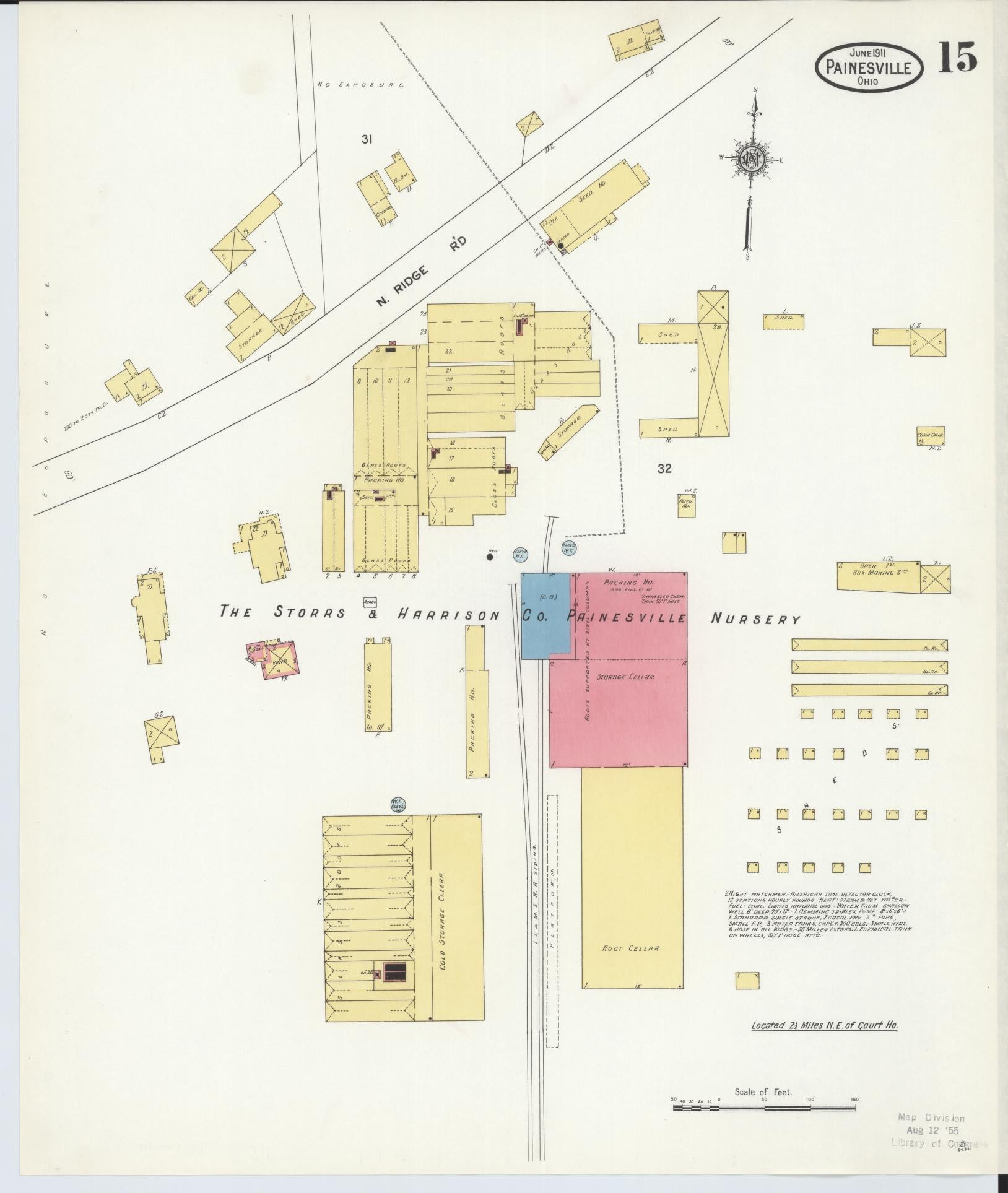 Sanborn Fire Insurance Map from Painesville, Lake County, Ohio (1911), Sheet #0015 - Historic Sanborn Fire Insurance Map Print, vintage old map wall art, antique decor, genealogy gift, Ohio Ohio map