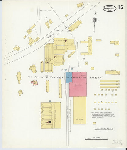 Sanborn Fire Insurance Map from Painesville, Lake County, Ohio (1911), Sheet #0015 - Historic Sanborn Fire Insurance Map Print, vintage old map wall art, antique decor, genealogy gift, Ohio Ohio map