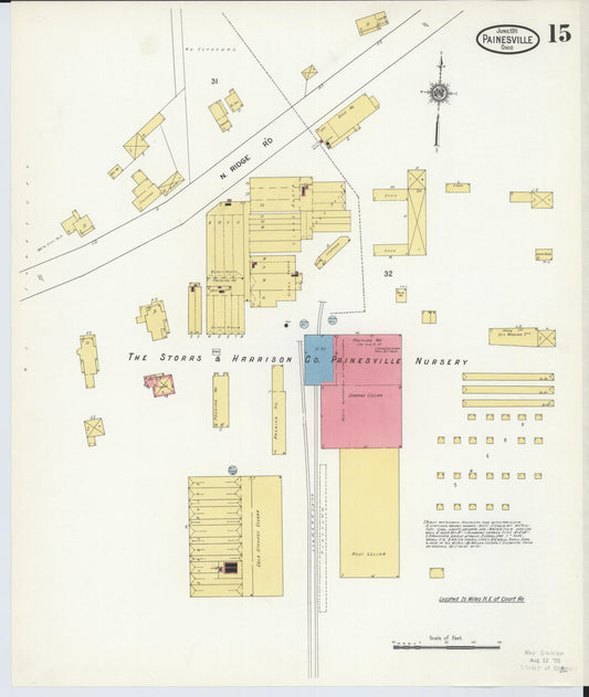 Sanborn Fire Insurance Map from Painesville, Lake County, Ohio (1911), Sheet #0015 - Historic Sanborn Fire Insurance Map Print, vintage old map wall art, antique decor, genealogy gift, Ohio Ohio map