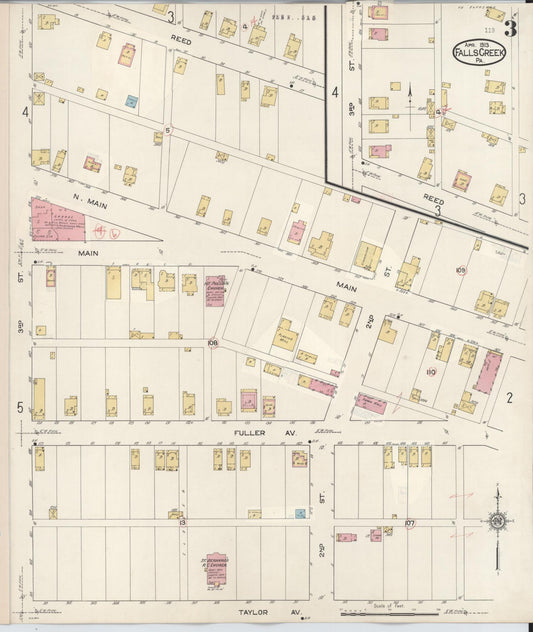 Sanborn Fire Insurance Map from Falls Creek, Jefferson And Clearfield Counties, Pennsylvania (1934), Sheet #0003 - Historic Sanborn Fire Insurance Map Print, vintage old map wall art, antique decor, genealogy gift, Pennsylvania Pennsylvania map