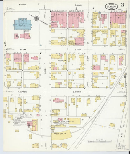 Sanborn Fire Insurance Map from London, Madison County, Ohio (1910), Sheet #0003 - Complete Map Set gallery image, historic Sanborn map, vintage wall art, Ohio Ohio