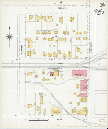 Sanborn Fire Insurance Map from Albany, Dougherty County, Georgia (1900), Sheet #0012 - Complete Map Set gallery image, historic Sanborn map, vintage wall art, Georgia Georgia