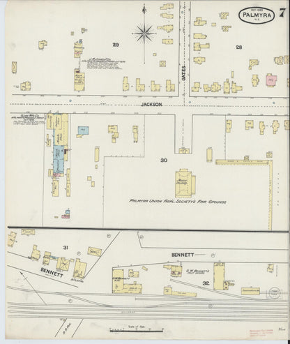 Sanborn Fire Insurance Map from Palmyra, Wayne County, New York (1889), Sheet #0007 - Complete Map Set gallery image, historic Sanborn map, vintage wall art, New York New York