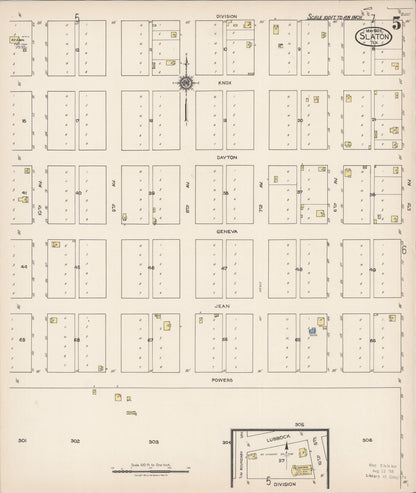 Sanborn Fire Insurance Map from Slaton, Lubbock County, Texas (1922), Sheet #0005 - Complete Map Set gallery image, historic Sanborn map, vintage wall art, Texas Texas