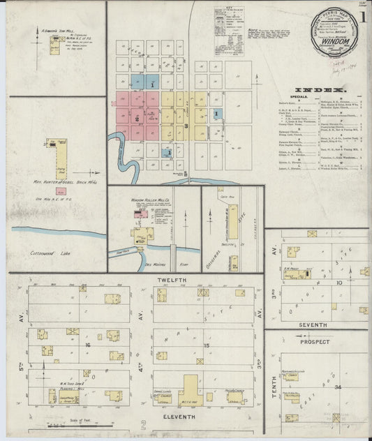 Sanborn Fire Insurance Map from Windom, Cottonwood County, Minnesota (1894), Sheet #0001 - Historic Sanborn Fire Insurance Map Print, vintage old map wall art, antique decor, genealogy gift, Minnesota Minnesota map