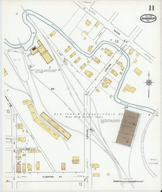 Sanborn Fire Insurance Map from Johnsonburg, Elk County, Pennsylvania (1919), Sheet #0011 - Historic Sanborn Fire Insurance Map Print, vintage old map wall art, antique decor, genealogy gift, Pennsylvania Pennsylvania map