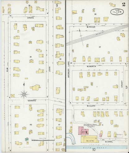 Sanborn Fire Insurance Map from Ilion, Herkimer County, New York (1897), Sheet #0002 - Historic Sanborn Fire Insurance Map Print, vintage old map wall art, antique decor, genealogy gift, New York New York map