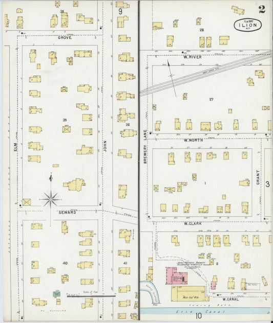 Sanborn Fire Insurance Map from Ilion, Herkimer County, New York (1897), Sheet #0002 - Historic Sanborn Fire Insurance Map Print, vintage old map wall art, antique decor, genealogy gift, New York New York map