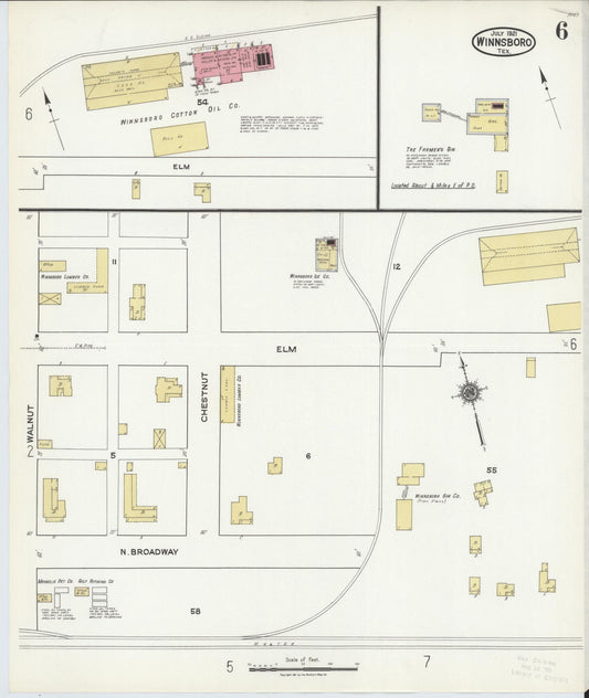 Sanborn Fire Insurance Map from Winnsboro, Wood County, Texas (1921), Sheet #0006 - Historic Sanborn Fire Insurance Map Print, vintage old map wall art, antique decor, genealogy gift, Texas Texas map