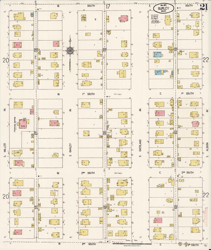 Sanborn Fire Insurance Map from Burley, Cassia County, Idaho (1921), Sheet #0021 - Complete Map Set gallery image, historic Sanborn map, vintage wall art, Idaho Idaho