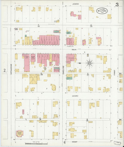 Sanborn Fire Insurance Map from Milford, Kosciusko County, Indiana (1905), Sheet #0003 - Complete Map Set gallery image, historic Sanborn map, vintage wall art, Indiana Indiana