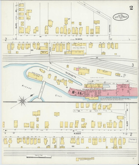 Sanborn Fire Insurance Map from Little Falls, Herkimer County, New York (1906), Sheet #0002 - Complete Map Set gallery image, historic Sanborn map, vintage wall art, New York New York