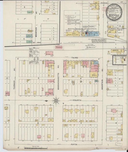 Sanborn Fire Insurance Map from Berthoud, Larimer County, Colorado (1895), Sheet #0001 - Historic Sanborn Fire Insurance Map Print, vintage old map wall art, antique decor, genealogy gift, Colorado Colorado map