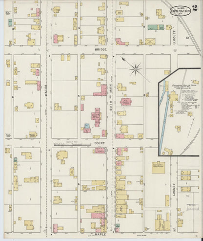 Sanborn Fire Insurance Map from Covington, Independent Cities, Virginia (1895), Sheet #0002 - Complete Map Set gallery image, historic Sanborn map, vintage wall art, Virginia Virginia