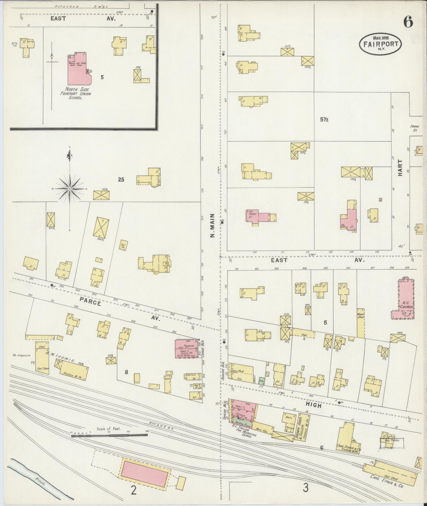 Sanborn Fire Insurance Map from Fairport, Monroe County, New York (1898), Sheet #0006 - Complete Map Set gallery image, historic Sanborn map, vintage wall art, New York New York