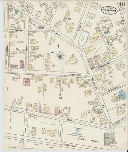 Sanborn Fire Insurance Map from Newport, Newport County, Rhode Island (1884), Sheet #0010 - Complete Map Set gallery image, historic Sanborn map, vintage wall art, Rhode Island Rhode Island