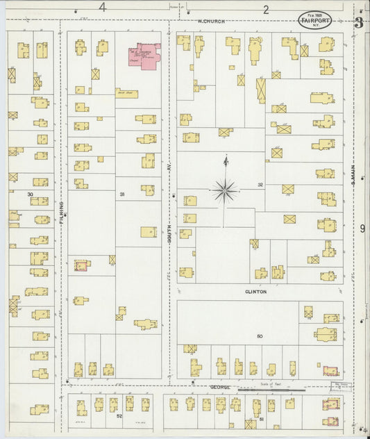 Sanborn Fire Insurance Map from Fairport, Monroe County, New York (1905), Sheet #0003 - Historic Sanborn Fire Insurance Map Print, vintage old map wall art, antique decor, genealogy gift, New York New York map