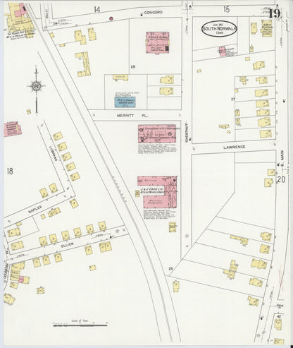 Sanborn Fire Insurance Map from South Norwalk, Fairfield County, Connecticut (1912), Sheet #0019 - Complete Map Set gallery image, historic Sanborn map, vintage wall art, Connecticut Connecticut