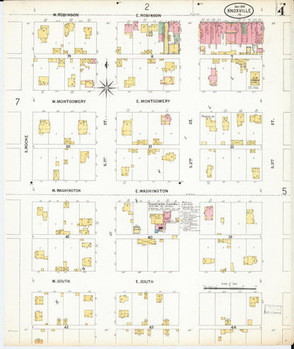 Sanborn Fire Insurance Map from Knoxville, Marion County, Iowa (1899), Sheet #0004 - Historic Sanborn Fire Insurance Map Print