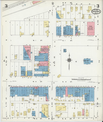 Sanborn Fire Insurance Map from Pawnee, Pawnee County, Oklahoma (1924), Sheet #0003 - Complete Map Set gallery image, historic Sanborn map, vintage wall art, Oklahoma Oklahoma