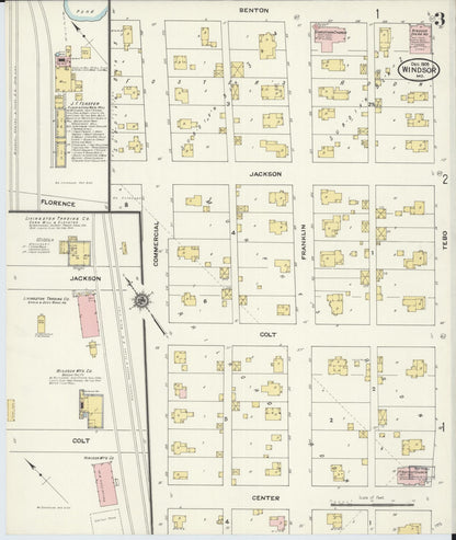 Sanborn Fire Insurance Map from Windsor, Henry County, Missouri (1909), Sheet #0003 - Historic Sanborn Fire Insurance Map Print, vintage old map wall art, antique decor, genealogy gift, Missouri Missouri map