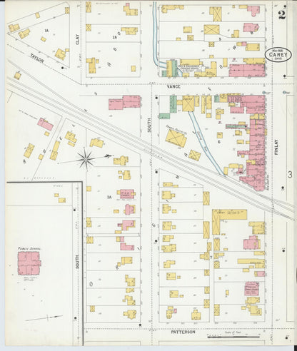 Sanborn Fire Insurance Map from Carey, Wyandot County, Ohio (1900), Sheet #0002 - Historic Sanborn Fire Insurance Map Print, vintage old map wall art, antique decor, genealogy gift, Ohio Ohio map