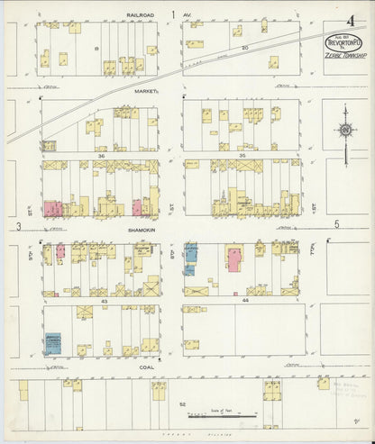 Sanborn Fire Insurance Map from Trevorton Post Office, Northumberland County, Pennsylvania (1913), Sheet #0004 - Historic Sanborn Fire Insurance Map Print, vintage old map wall art, antique decor, genealogy gift, Pennsylvania Pennsylvania map