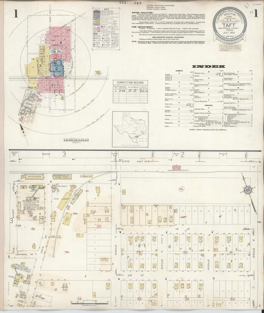Sanborn Fire Insurance Map from Taft, San Patricio County, Texas. (1942) – Historic Sanborn Fire Insurance Map Print