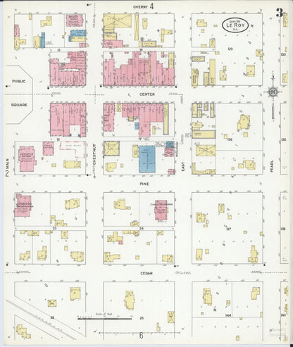 Sanborn Fire Insurance Map from Leroy, McLean County, Illinois (1911), Sheet #0003 - Complete Map Set gallery image, historic Sanborn map, vintage wall art, Illinois Illinois