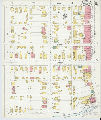 Sanborn Fire Insurance Map from Canal Dover, Tuscarawas County, Ohio (1899), Sheet #0002 - Historic Sanborn Fire Insurance Map Print, vintage old map wall art, antique decor, genealogy gift, Ohio Ohio map