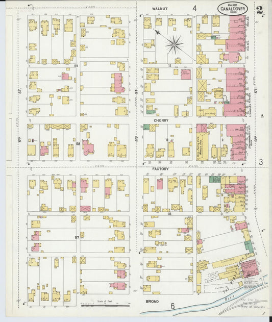 Sanborn Fire Insurance Map from Canal Dover, Tuscarawas County, Ohio (1899), Sheet #0002 - Historic Sanborn Fire Insurance Map Print, vintage old map wall art, antique decor, genealogy gift, Ohio Ohio map