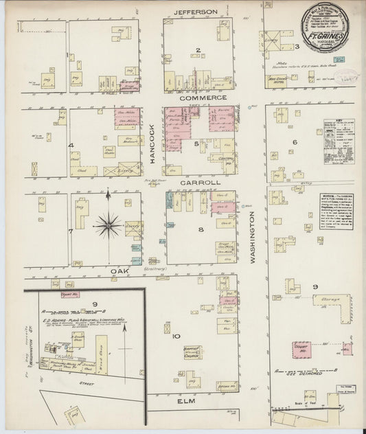 Sanborn Fire Insurance Map from Fort Gaines, Clay County, Georgia (1885), Sheet #0001 - Historic Sanborn Fire Insurance Map Print, vintage old map wall art, antique decor, genealogy gift, Georgia Georgia map