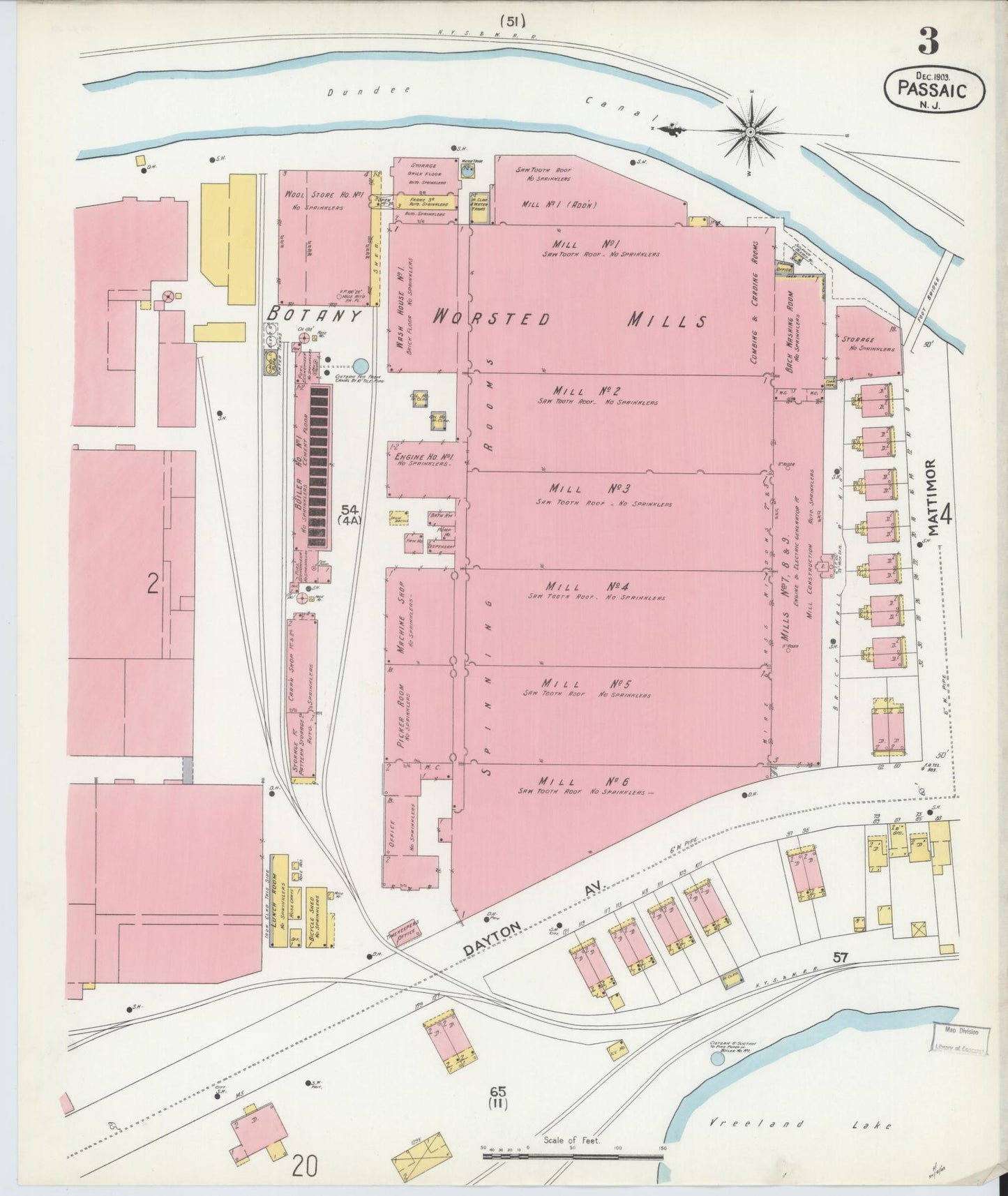 Sanborn Fire Insurance Map from Passaic, Passaic County, New Jersey (1903), Sheet #0003 - Complete Map Set gallery image, historic Sanborn map, vintage wall art, New Jersey New Jersey